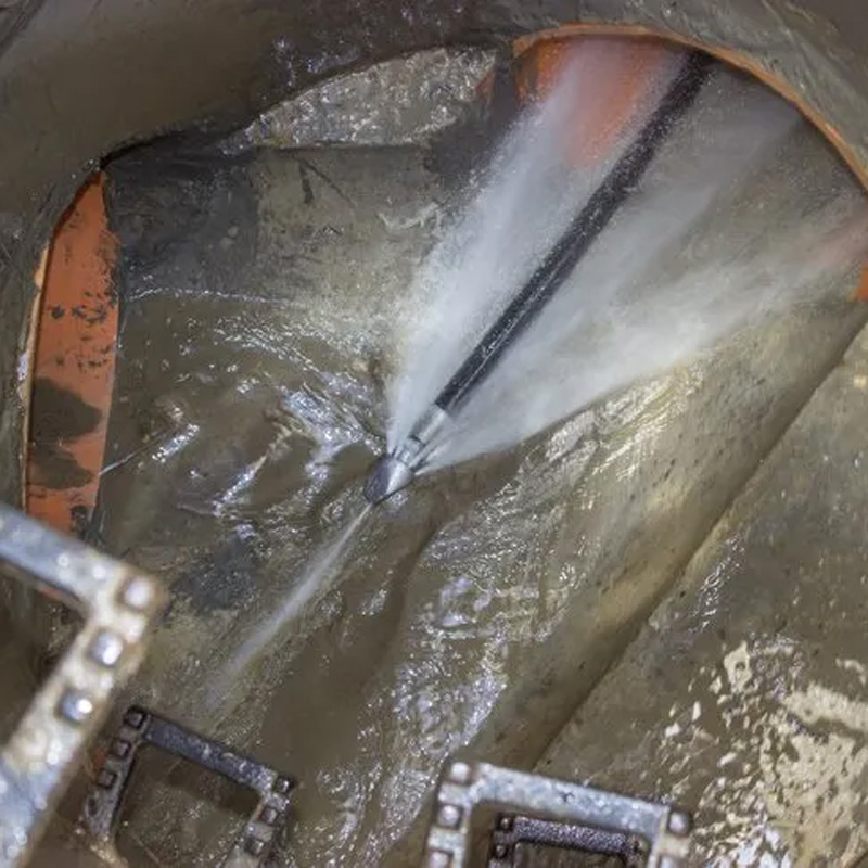 water in sewer pipe for hydro-excavating