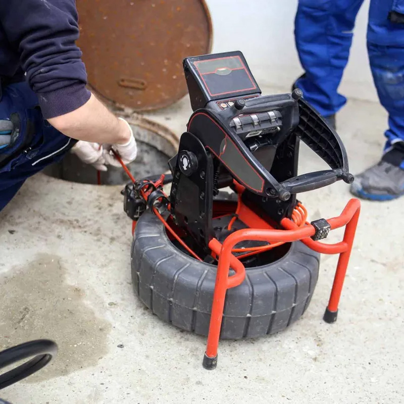 camera inspection on sewer pipe